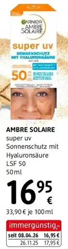 dm Ambre Solaire super uv Sonnenschutz mit Hyaluronsäure LSF 50 dm Angebot