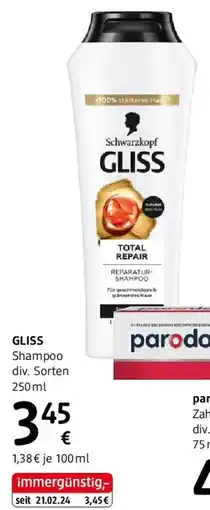 dm Gliss shampoo div. sorten dm Angebot