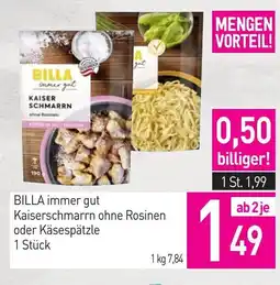 Sutterlüty Billa immer gut kaiserschmarrn ohne rosinen oder käsespätzle Angebot