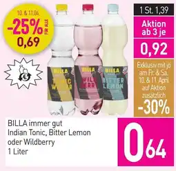 Sutterlüty Billa immer gut indian tonic, bitter lemon oder wildberry Angebot
