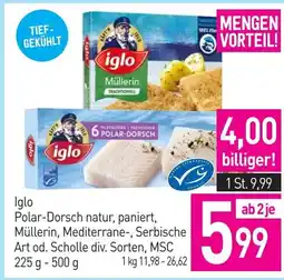 Sutterlüty iglo Polar-Dorsch natur, paniert, Müllerin, Mediterrane-, Serbische Art od. Scholle Angebot