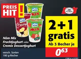 Nom fruchtjoghurt oder cremix dessertjoghurt