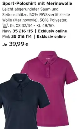 Tchibo Eduscho Sport-Poloshirt mit Merinowolle Angebot