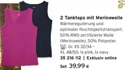 Tchibo Eduscho 2 Tanktops mit Merinowolle Angebot