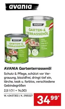 Lagerhaus Avania gartenterrassenöl Angebot