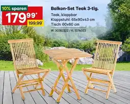 Lagerhaus Balkon-set teak 3-tlg. Angebot