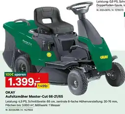 Lagerhaus Okay aufsitzmäher master-cut 66-21/65 Angebot