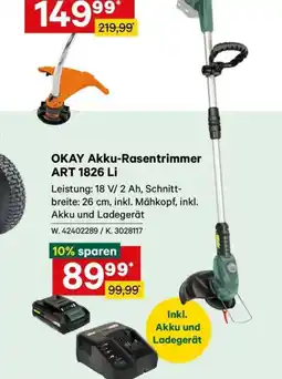 Lagerhaus Okay akku-rasentrimmer art 1826 li Angebot