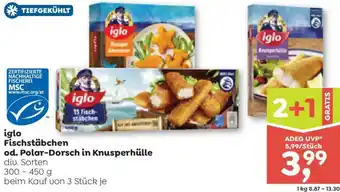 ADEG Iglo Fischstäbchen od. Polar-Dorsch in Knusperhülle Angebot