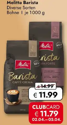 Travel FREE Melitta Barista Angebot