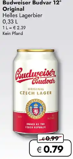 Travel FREE Budweiser Budvar 12° Original Angebot