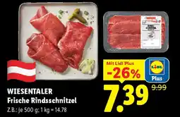 Lidl Wiesentaler frische rindsschnitzel Angebot