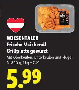 Lidl Wiesentaler frische maishendl grillplatte gewürzt Angebot