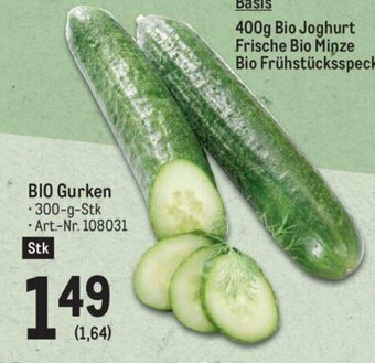 Metro BIO Gurken Angebot