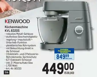 Metro KENWOOD  Kuchenmaschine KVL 8320S Angebot