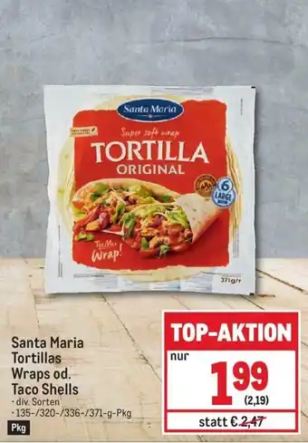 Metro Santa Maria Tortillas Wraps od. Taco Shells Angebot