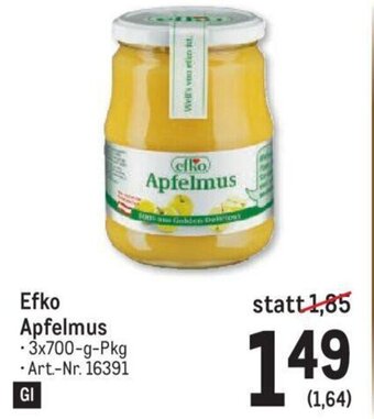 Metro Efko Apfelmus Angebot