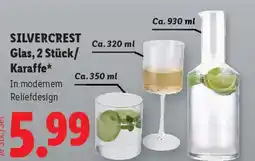 Lidl Silvercrest glas, 2 stück karaffe Angebot