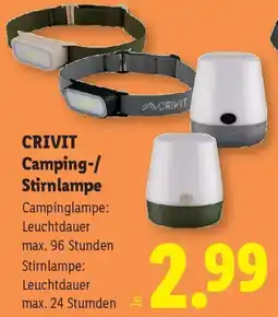 Lidl CRIVIT Camping-/ Stirnlampe Angebot