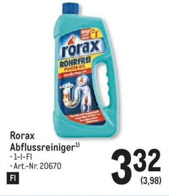 Metro Rorax Abflussreiniger Angebot