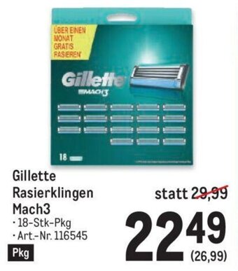 Metro Gillette Rasierklingen Mach3 Angebot