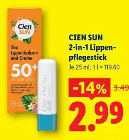 Lidl Cien sun 2-in-1 lippen- pflegestick Angebot