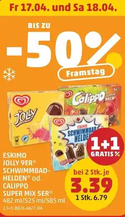 PENNY Eskimo jolly schwimmbad helden od. calippo super mix Angebot