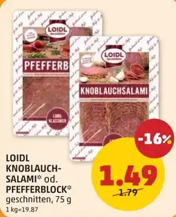 PENNY Loidl knoblauch- salami od. pfefferblock Angebot