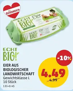 PENNY Eier aus biologischer landwirtschaft Angebot