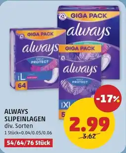 PENNY Always slipeinlagen Angebot