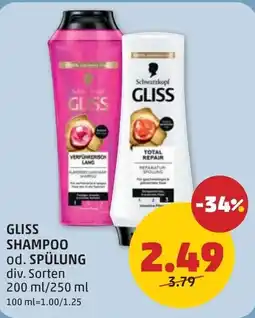 PENNY Gliss shampoo od. spülung Angebot