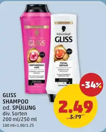 PENNY Gliss shampoo od. spülung Angebot