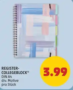 PENNY Register- collegeblock Angebot