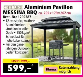 CHILLROI Aluminium Pavillon MESSINA BBQ