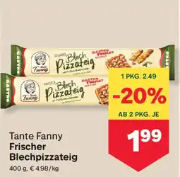 MPreis Tante Fanny Frischer Blechpizzateig Angebot