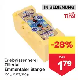 MPreis Erlebnissennerei zillertal emmentaler stange Angebot