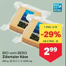 MPreis Bio vom berg zillertaler käse Angebot