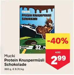 MPreis Mucki protein knuspermüsli schokolade Angebot