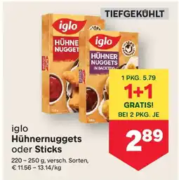 MPreis Iglo hühnernuggets oder sticks Angebot