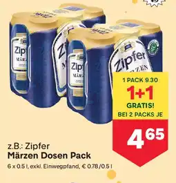 MPreis z.B.: Zipfer Märzen Dosen Pack Angebot