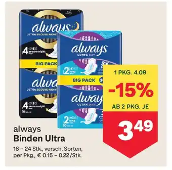 MPreis Always binden ultra Angebot