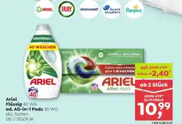 ADEG Ariel flüssig 40 wg od. all-in-1 pods Angebot