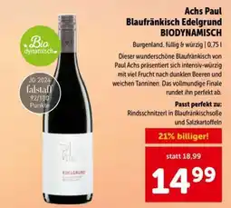 Interspar Achs Paul Blaufränkisch Edelgrund BIODYNAMISCH Angebot