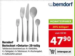 Interspar Berndorf Besteckset Ontario 20-teilig Angebot