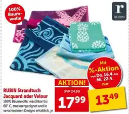 Interspar RUBIN Strandtuch Jacquard oder Velour Angebot