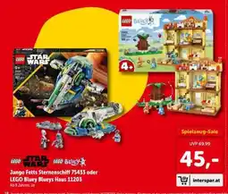 Interspar LEGO Jango Fetts Sternenschiff 75433 oder LEGO Bluey Blueys Haus 11203 Angebot
