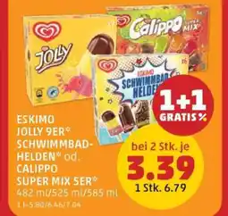 PENNY Eskimo Jolly 9er* Schwimmbad-Helden* od. Calippo Super Mix 5er Angebot
