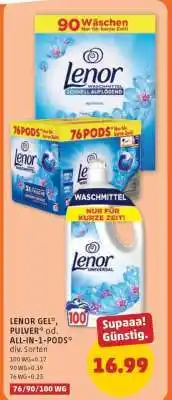PENNY LENOR GEL , PULVER oder ALL-IN-1-PODS Angebot