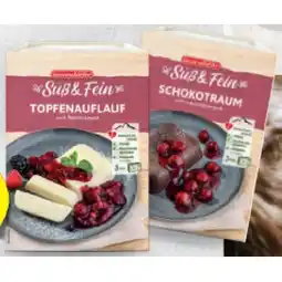 Hofer Süsse Fertiggerichte Topfenauflauf mit Beerenröster oder Schokotraum mit Weichselragout HOFER Angebot