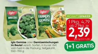 Iglo Gemüse oder Gemüsemischungen im Beutel